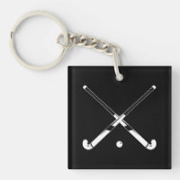 Field Hockey Sleutelhanger met naam Black