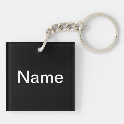 Field Hockey Sleutelhanger met naam Black (Achterkant)