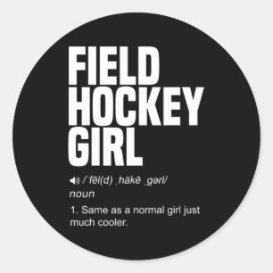 Field Hockey Stick Turf Sport Hockey Speler Ronde Sticker