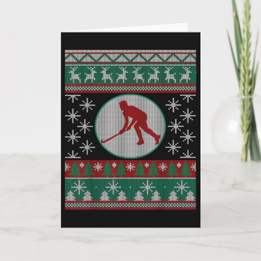 Field Hockey Ugly Christmas Gift Idea Field Hockey Kaart (Voorkant)