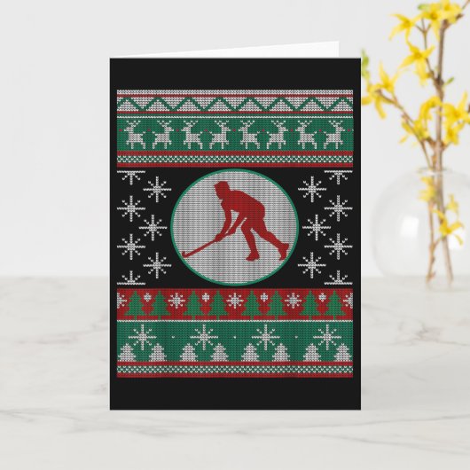 Field Hockey Ugly Christmas Gift Idea Field Hockey Kaart (Gele Bloem)
