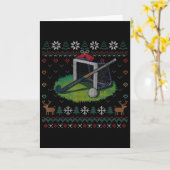 Field Hockey Ugly Christmas Sweater Ll Sports Play Kaart (Gele Bloem)