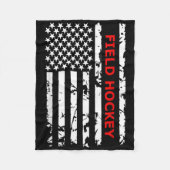 Field Hockey Usa Flag For Americans Women Kids Men Fleece Deken (Voorkant)