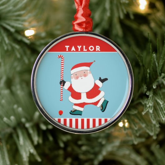 Field Hockey Vakantie Keepsake Gift Metalen Ornament (Boom)