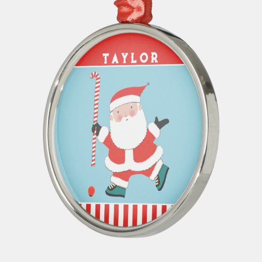 Field Hockey Vakantie Keepsake Gift Metalen Ornament (Links)