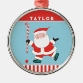 Field Hockey Vakantie Keepsake Gift Metalen Ornament (Voorkant)