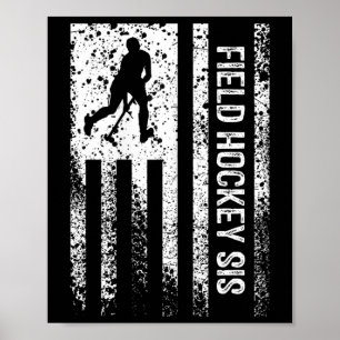 Field Hockey Zus Zuster Bedrukt Vintage Amerika Poster