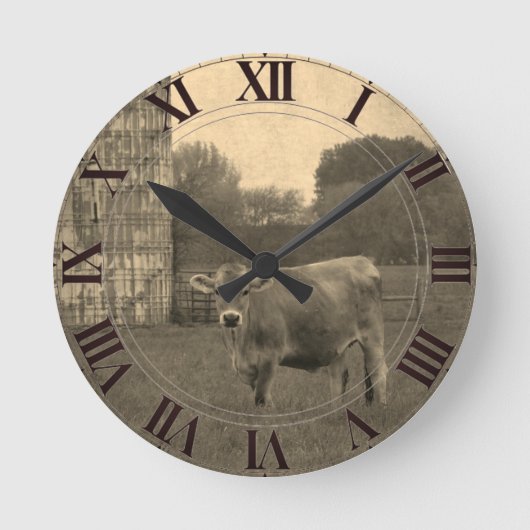 Field Jersey Koe Clockface Ronde Klok (Voorkant)