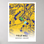 Field Mill Stadium kaart - Huis van Mansfield Town Poster (Voorkant)