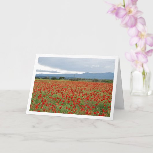 Field Mountain Landscape Card Kaart (Orchidee)