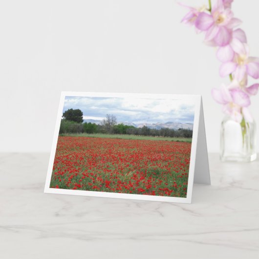 Field Mountain Landscape Card Kaart (Orchidee)