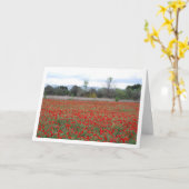 Field Mountain Landscape Card Kaart (Gele Bloem)