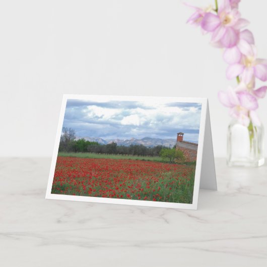 Field Mountain Landscape Card Kaart (Orchidee)