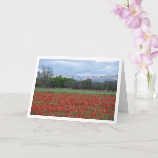 Field Mountain Landscape Card Kaart (Orchidee)