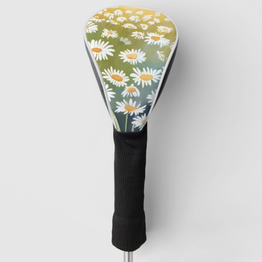 Field of Daisies | Flower Meadow Floral Painting  Golfheadcover (Voorkant)