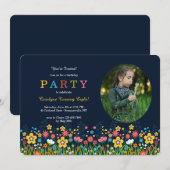 Field of Flowers foto uitnodiging (Voorkant / Achterkant)