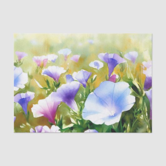 Field of Flowers-Morning Glory (A) Waterverf Tissuepapier (Voorkant)