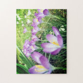 Field of Purple Spring Flowers Crocus Flower Lilac Legpuzzel (Verticaal)