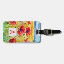 Field of Red Poppies Flowers waterverf