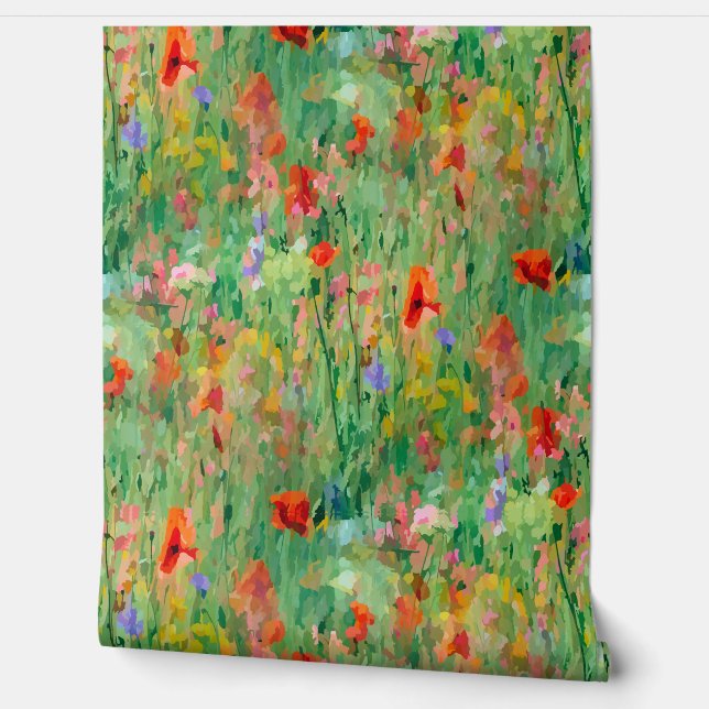 Field of Summer Glory Meadow Floral Wallpaper Behang (Afrollen)
