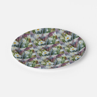FIELD OF WHITE DAISY FLOWERS PAPER PLATE PAPIEREN BORDJE
