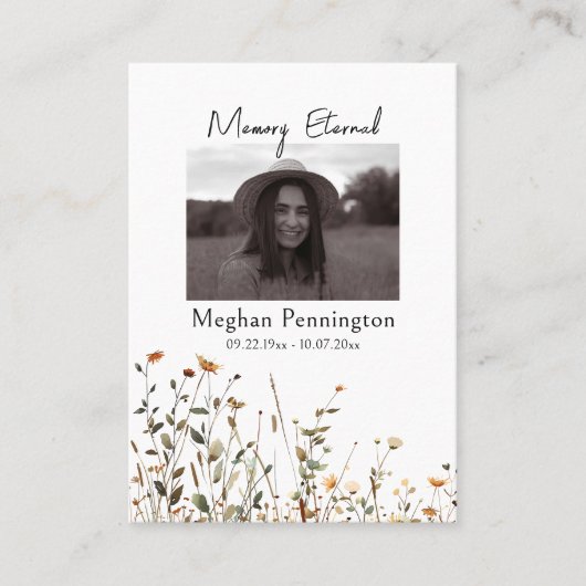 Field of Wildflowers Orthodoxe begrafenisgebed Kaa Plaatskaartje (Voorkant)