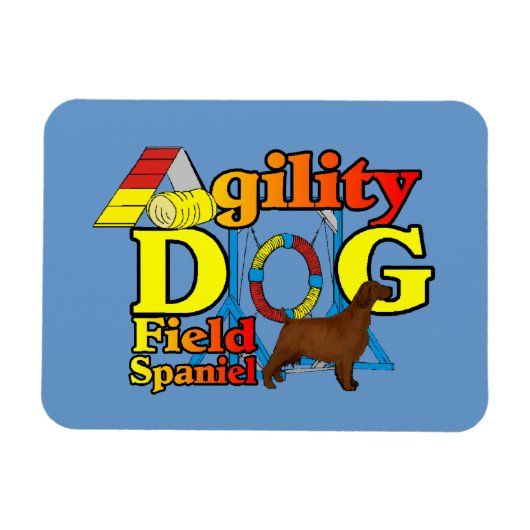 Field Spaniel Agility Magneet (Horizontaal)