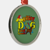 Field Spaniel Agility Metalen Ornament (Rechts)