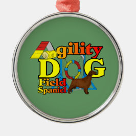 Field Spaniel Agility Metalen Ornament