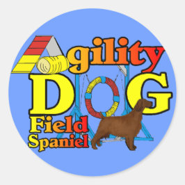 Field Spaniel Agility Ronde Sticker