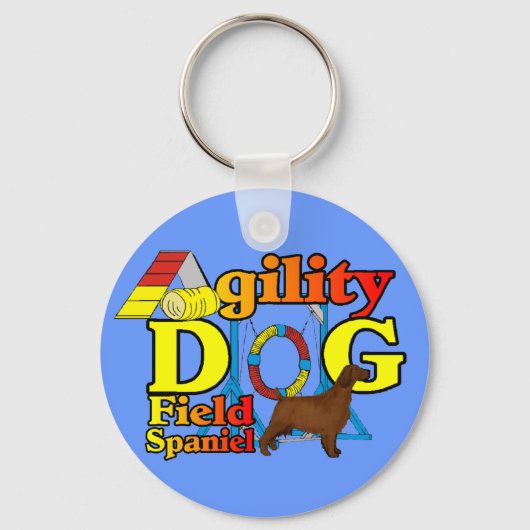 Field Spaniel Agility Sleutelhanger (Voorkant)