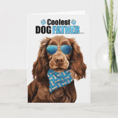 Field Spaniel Dog Coolest Dad Vaderdag Feestdagen Kaart (Voorkant)
