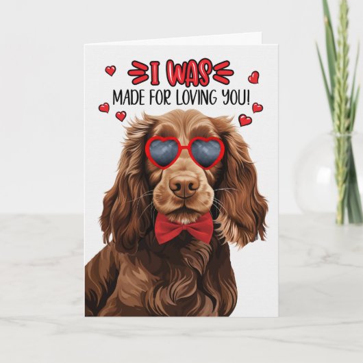 Field Spaniel Dog Made Loving You Valentijn Feestdagen Kaart (Voorkant)