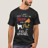 Field Spaniel Dog Pizza Eigenaar kerstdag T-shirt (Voorkant)