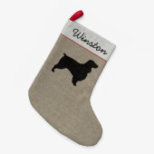 Field Spaniel Dog Silhouette Custom Holiday Kleine Kerstsok (Voorkant (Hangend))
