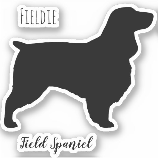 Field Spaniel Dog Silhouette Fieldie Vinyl Sticker (Voorkant)