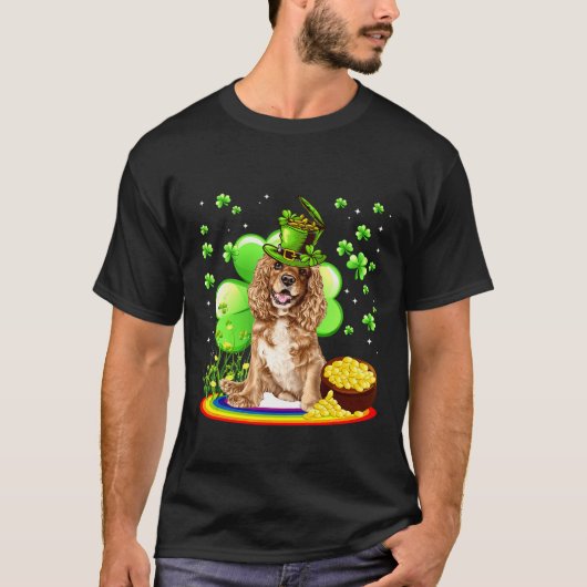 Field Spaniel Dog St Patricks Day T-shirt (Voorkant)