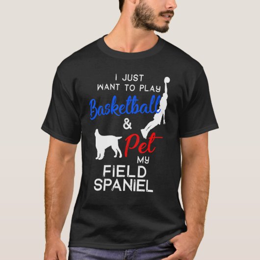Field Spaniel Funny Basketball Dog Owner Xmas T-shirt (Voorkant)
