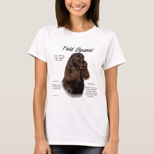 Field Spaniel Geschiedenis Ontwerp T-shirt (Voorkant)