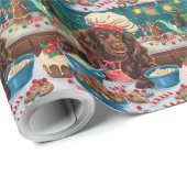 Field Spaniel Holiday Baking: Feestelijke Kerst Cadeaupapier (Rol Hoek)