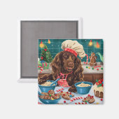 Field Spaniel Holiday Baking: Feestelijke Kerst Magneet (Voorkant / Achterkant)