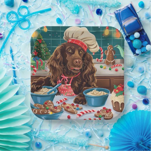 Field Spaniel Holiday Baking: Feestelijke Kerst Papieren Bordje (Feest)