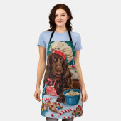 Field Spaniel Holiday Baking: Feestelijke Kerst Schort (Gedragen)