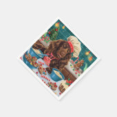 Field Spaniel Holiday Baking: Feestelijke Kerst Servet (Hoek)