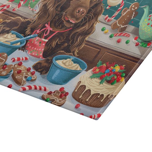 Field Spaniel Holiday Baking: Feestelijke Kerst Snijplank (Hoek)