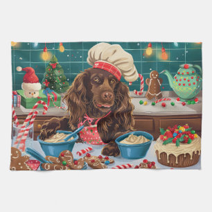 Field Spaniel Holiday Baking: Feestelijke Kerst Theedoek