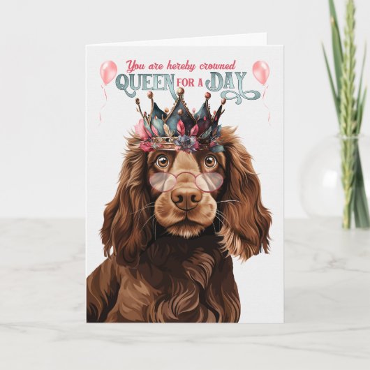 Field Spaniel Hond Koningin Grappige Verjaardag Kaart (Voorkant)