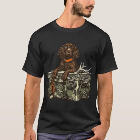 Field Spaniel Hond met hertengewei T-shirt (Voorkant)