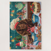 Field Spaniel Kerstbakken: Festive Kerstmis Legpuzzel (Verticaal)