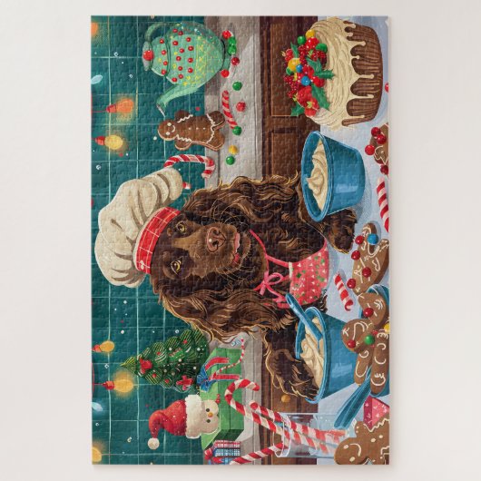 Field Spaniel Kerstbakken: Festive Kerstmis Legpuzzel (Verticaal)
